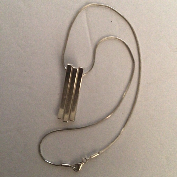 Sterling Three-Bar Dangling Pendant Necklace - Picture 1 of 9